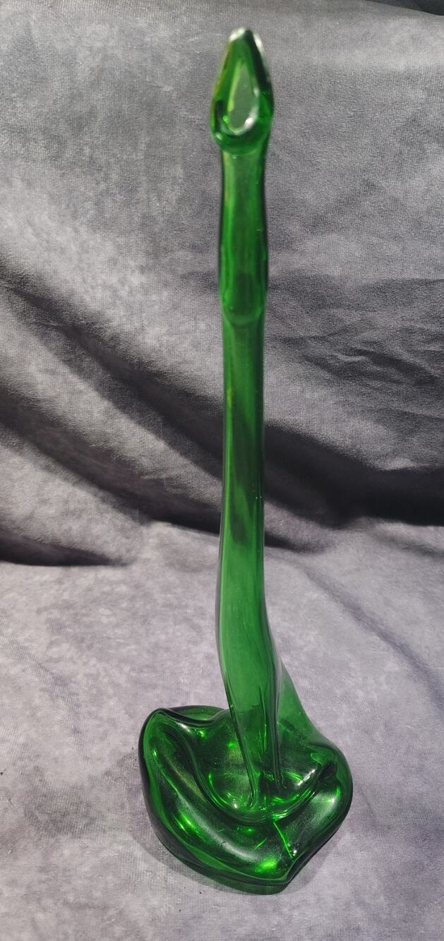 FANTASTIC HAND BLOWN ART GLASS END OF DAY 13" BUD VASE